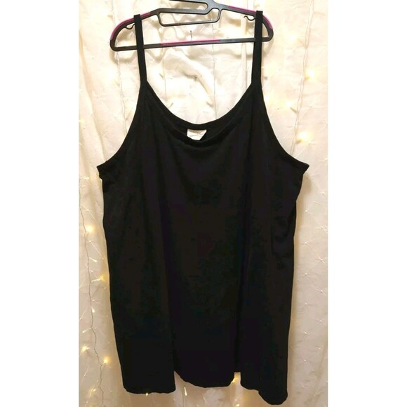 UNIVERSAL THREADS WOMENS 4X BLACK COTTON STRETCH TANK TOP OVERSIZE PLUS RELAXED - Picture 1 of 9